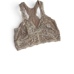 Lace Racerback Bralette in Taupe